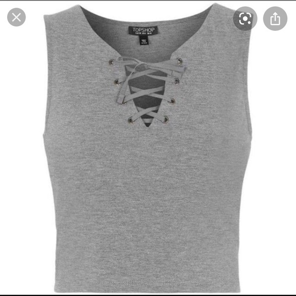 Topshop Tops - Topshop Gray Crop Top